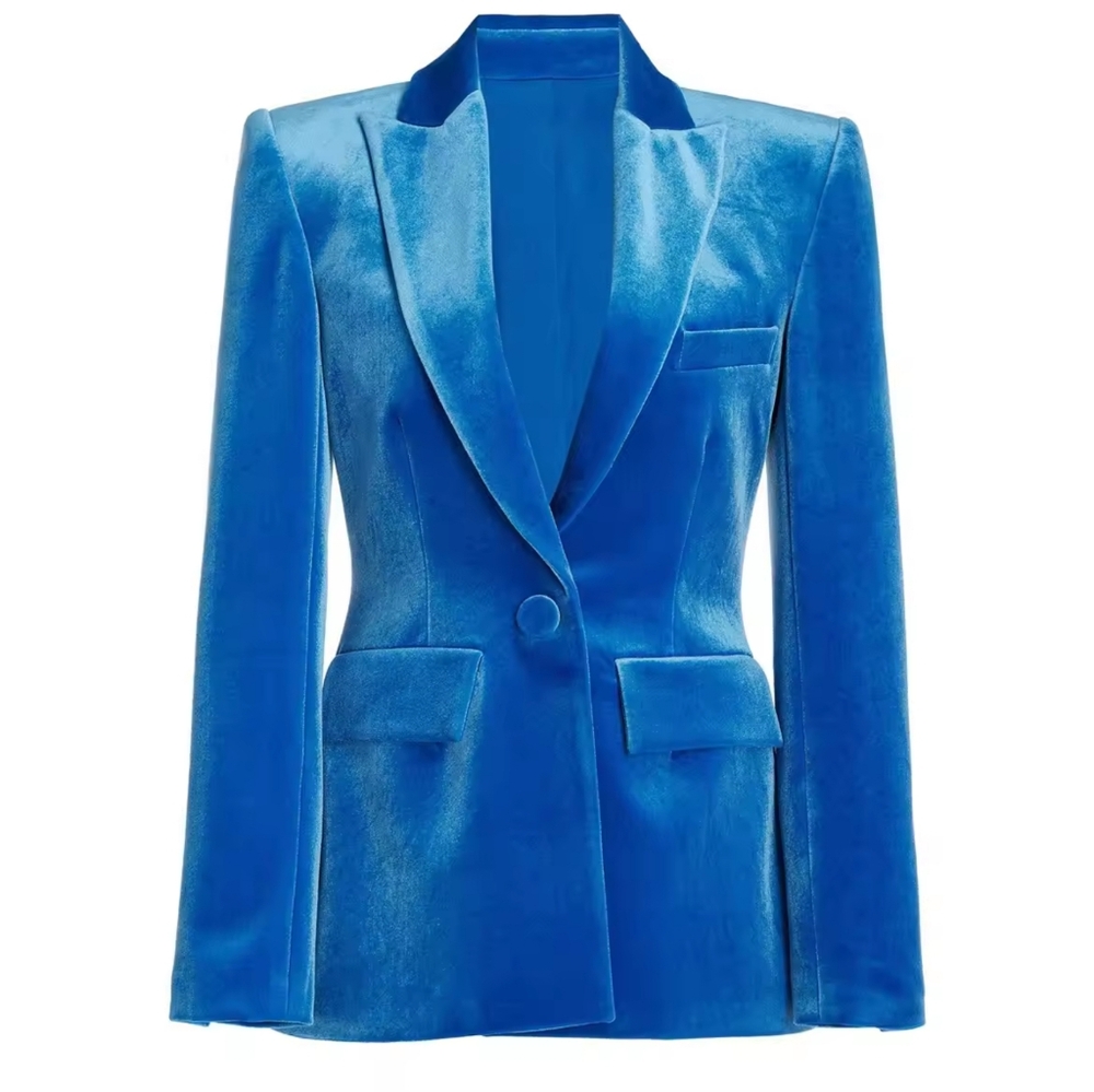 Luxury Women Blue Blazer Jackets - Picture 3 of 4